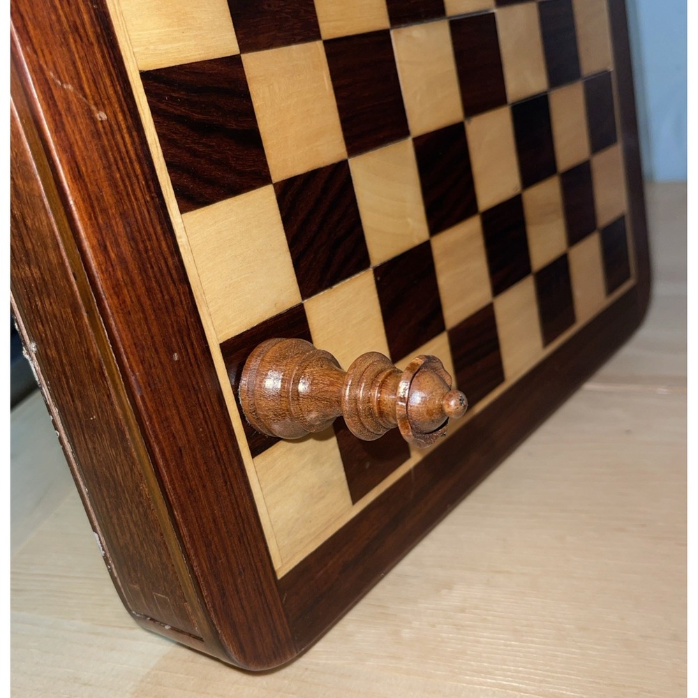 Indian  Drawer Chess Board 12"x12"Inch With Magnetic Chess Pieces Set